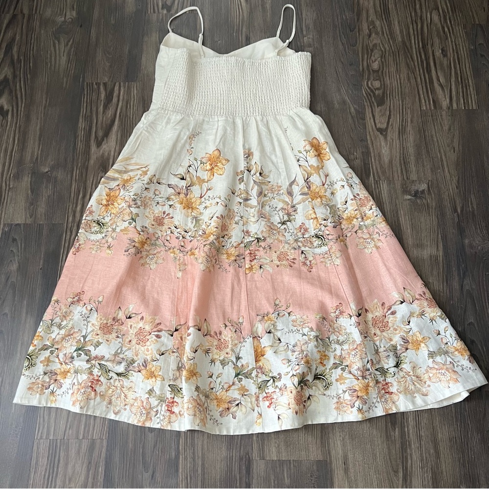 Joie NEW Linen Floral A-line Midi Summer Dress - Picture 8 of 15